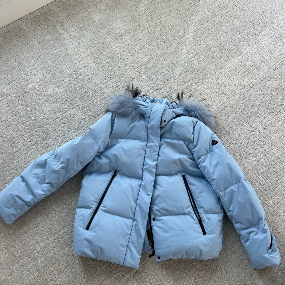 Bogner Blue Jacket with Fur Detail